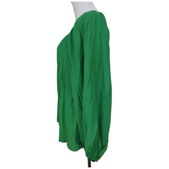Pomander Place Pippa Puff Sleeve Blouse In Palm Green Size M - Picture 4 of 9
